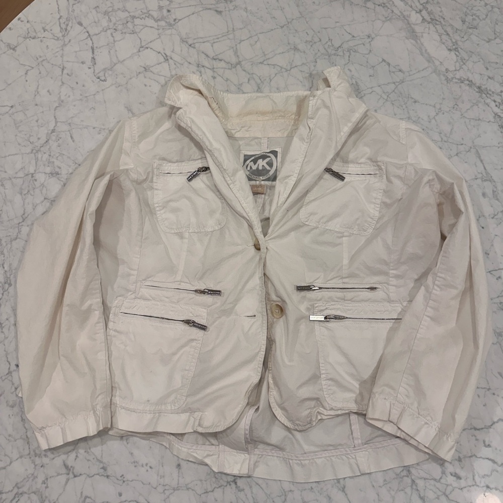 Michael Kors Cream Zip-Up Jacket